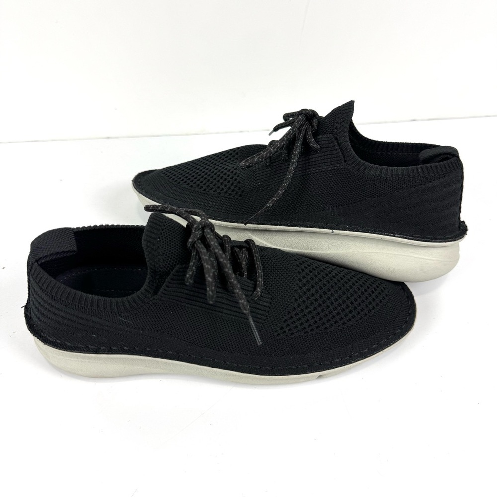 Clarks Origin 2 Black Knit Slip On Sneakers Comfort Shoes Women’s 7.5 M Casual